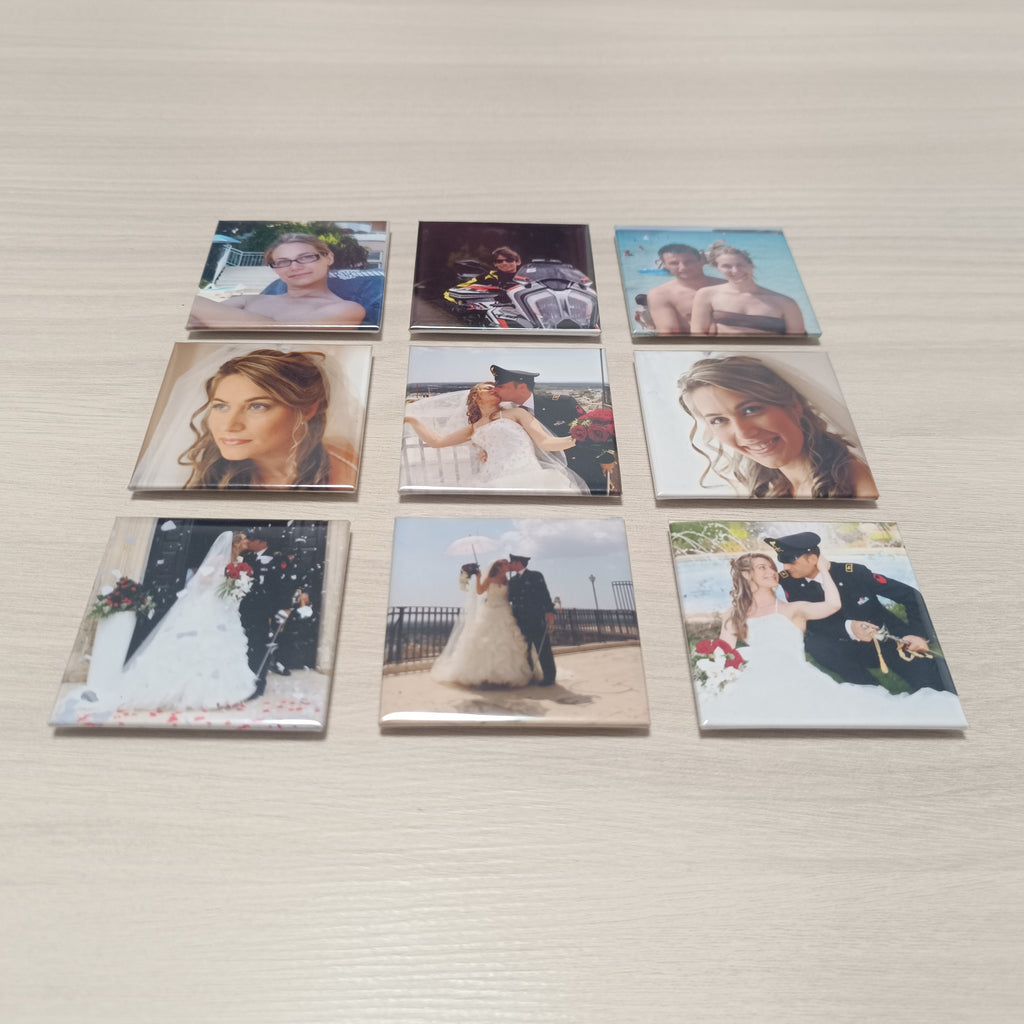 Magneti fotografici personalizzati 5x5 (set da 9)